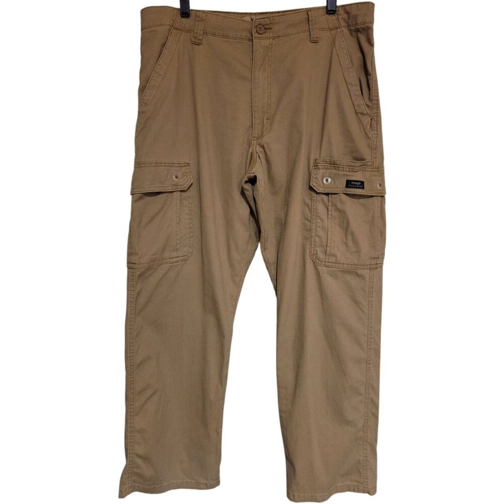 Wrangler Tan Cargo Pants Measures 37W x 28.5" Inseam Large Pockets (Tag 36x29)